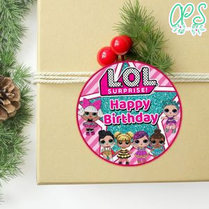 Lol Surprise Circle Sticker Template Customizable to Print at Home Instant Download