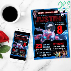 Mechamato Birthday Invitation Customizable Template to Print at Home Instant Download