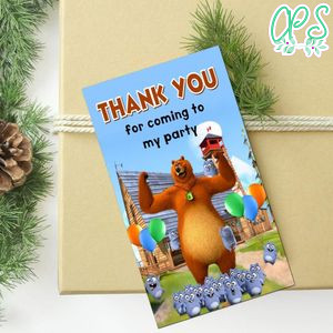 Grizzy And The Lemmings Thank You Tag Customizable Template To Print At Home Instant Download