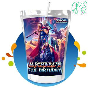 Thor love and thunder Capri Sun Birthday Labels Digital File Printable Instant Download