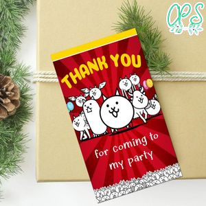 The Battle Cats Thank You Tag Customizable Template To Print At Home Instant Download