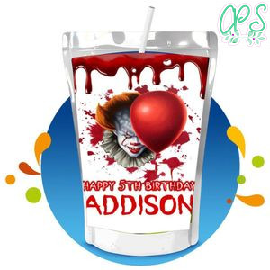Pennywise Movie Capri Sun Birthday Labels Digital File Printable Instant Download
