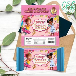Fancy Nancy Candy bar Label Customizable Template Instant Download