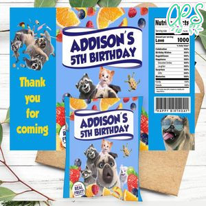 Mighty Mike Birthday Party Fruit Snack Bag Digital File Printable Instant Download