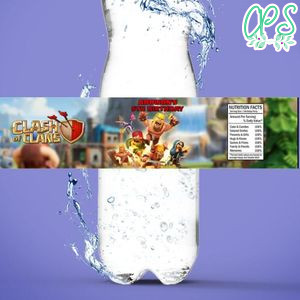 Clash Of Clans Birthday Water Bottle Label Template to Print at Home Instant Download