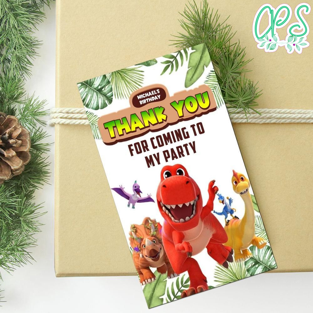 Little Dino School Thank You Tag Customizable Template To Print At Home Instant Download
