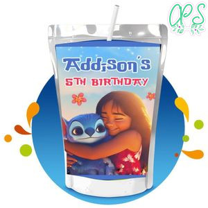 Lilo and stitch 2025 Capri Sun Birthday Label Digital File Printable Instant Download