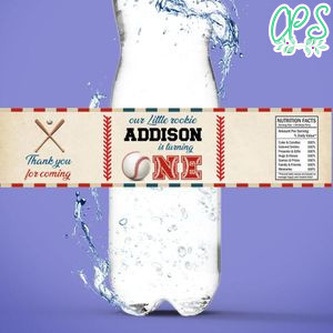 Little rookie Birthday Water Bottle Label Template to Print at Home Instant Download