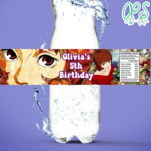 Paprika anime Birthday Water Bottle Label Template To Print At Home Instant Download