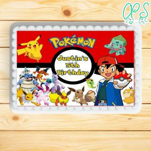 Pokemon Sheet Cake Template Printable Instant Download