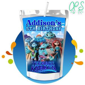 Teenage Kraken Capri Sun Birthday Labels Digital File Printable Instant Download