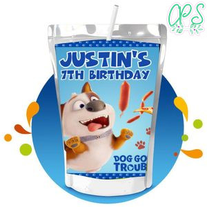 Dog gone trouble Capri Sun Birthday Labels Digital File Printable Instant Download
