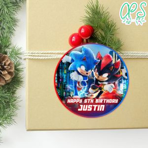 Sonic 3 Circle Sticker Template Customizable To Print At Home Instant Download