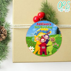 Teletubbies Circle Sticker Template Customizable To Print At Home Instant Download