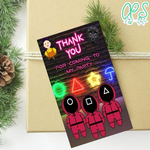 Squid Game Thank You Tag Customizable Template To Print At Home Instant Download