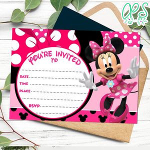 Minnie mouse fill in blank Invitation Customizable Template to Print at Home Instant Download
