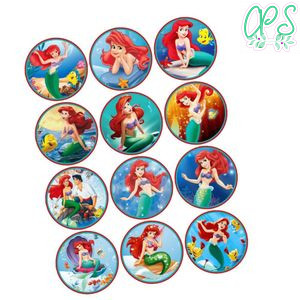Little Mermaid Cupcake Toppers Template Printable Instant Download