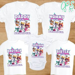 Super Kitties Family Birthday Party T-Shirt