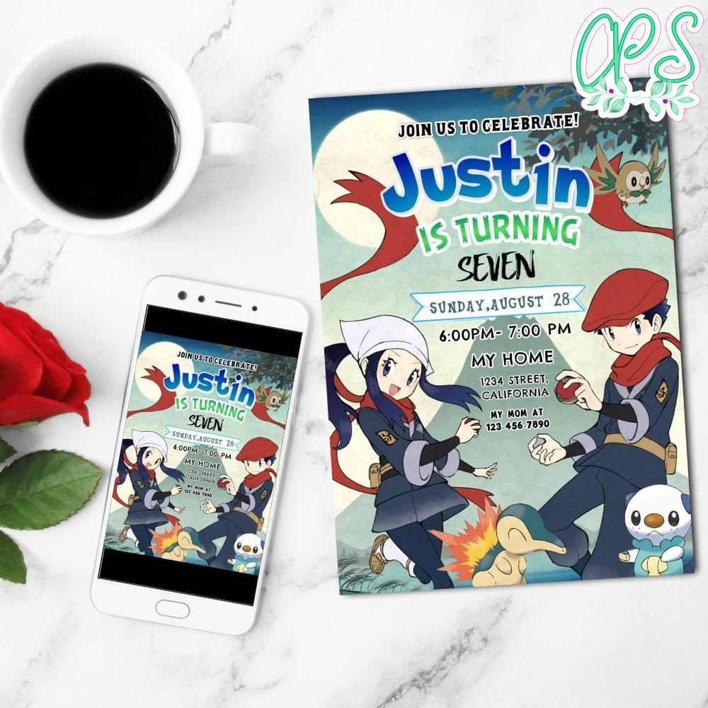 Pokemon Legends Arceus Mobile Invite Customizable Template Instant Download