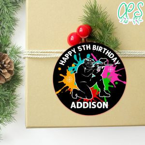 Paintball Circle Sticker Template Customizable to Print at Home Instant Download