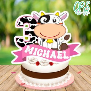 Vaca Lola Birthday Cake Topper Template Printable Instant Download