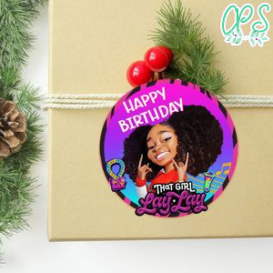 That Girl Lay Lay Circle Sticker Template Customizable to Print at Home Instant Download