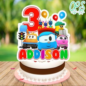 Leo the truck Birthday Cake Topper Template Printable Instant Download