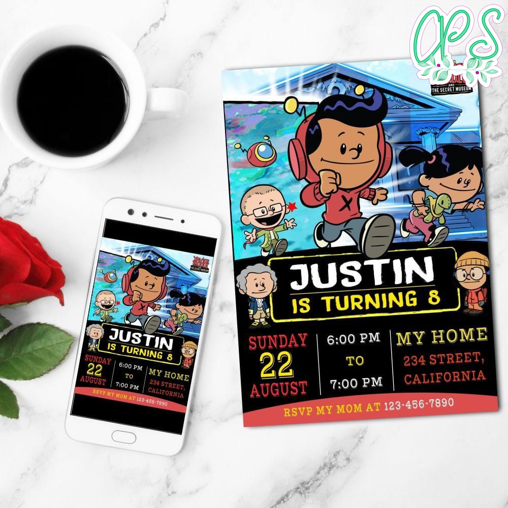 Xavier Riddle Birthday Mobile Invite Customizable Template Instant Download