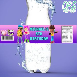 PK-XD Birthday Water Bottle Label Template to Print at Home Instant Download