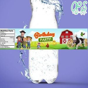 La granja de zenon Birthday Water Bottle Label Template to Print at Home Instant Download