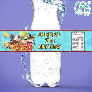 Cookie Run Kingdom Birthday Water Bottle Label Template to Print at Home Instant Download