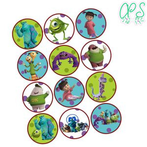 Monsters Inc Cupcake Toppers Template Printable Instant Download