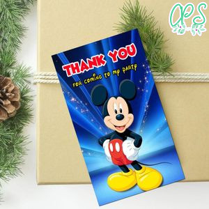 Mickey Mouse Thank You Tag Customizable Template To Print At Home Instant Download