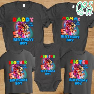 Super Mario Bros Family Birthday PNG file template