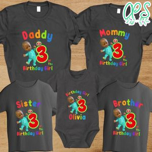 Cocomelon JJ custom Face Family Birthday Party T-Shirt