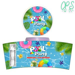 Pool Cotton Candy Label Template To Print At Home Instant Download