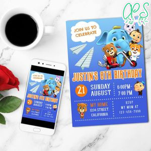 Loco Nuts Birthday Mobile Invite Customizable Template Instant Download