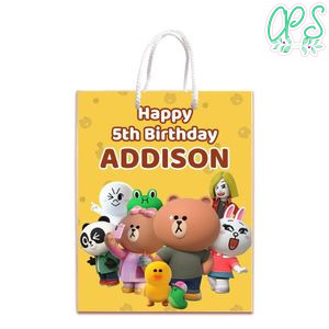 Brown And Friends Gift Bag Label Template Printable Instant Download