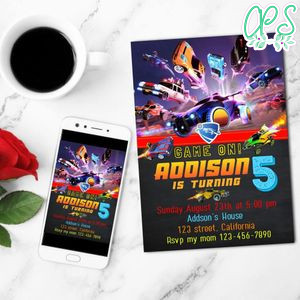 Rocket League Invitation Customizable Template to Print at Home Instant Download