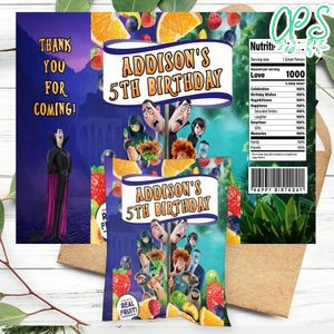 Hotel Transylvania 4 Birthday Party Fruit Snack Bag Digital File Printable Instant Download