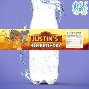 The lion guard Birthday Water Bottle Label Template to Print at Home Instant Download