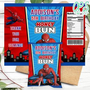 Spiderman Honeybun Snack Bag Digital File Printable Instant Download