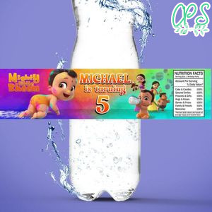 Mighty little bheem Birthday Water Bottle Label Template to Print at Home Instant Download