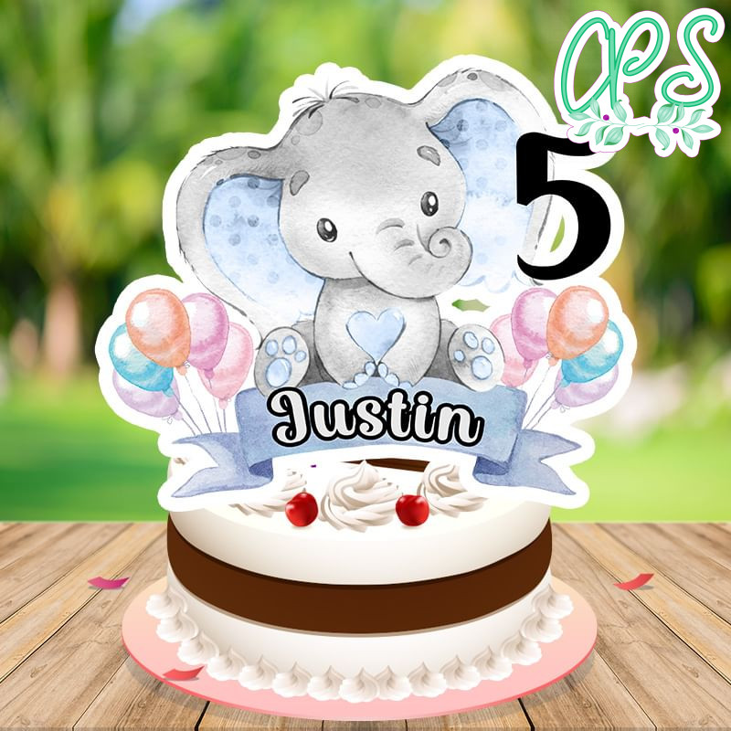 Elephant Cake Topper Template Printable DIY CustomPartyShirts Studio