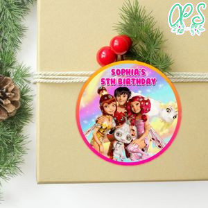 Mia And Me Circle Sticker Template Customizable to Print at Home Instant Download
