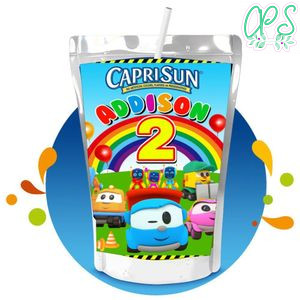 Leo the truck Capri Sun Birthday Labels Digital File Printable Instant Download