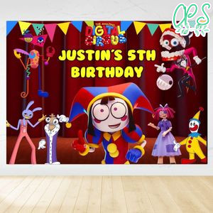 Digital Circus Birthday Backdrop Digital File Template Instant Download