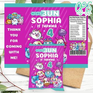 Pikmi Pop Birthday Honey Buns Snack Bag Label Customizable Instant Download