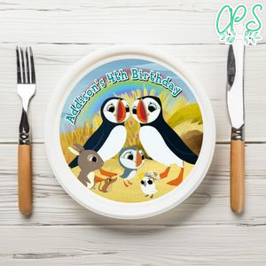 Puffin Rock Birthday Plate Template Customizable To Print At Home Instant Download