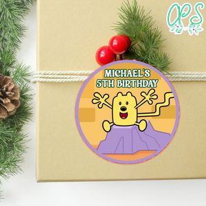 Wow Wow Wubbzy Circle Sticker Template Customizable to Print at Home Instant Download